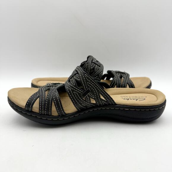 Clarks Womens Laurieann Dusk Sandals US 6 M EU 36 Black Slip On GUC - Picture 7 of 13